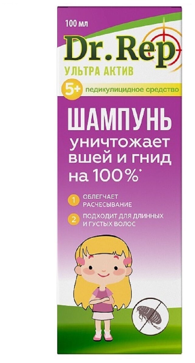 Dr.Rep Перметрин Фора+ шампунь, 1.5%, 100 мл, 124 г