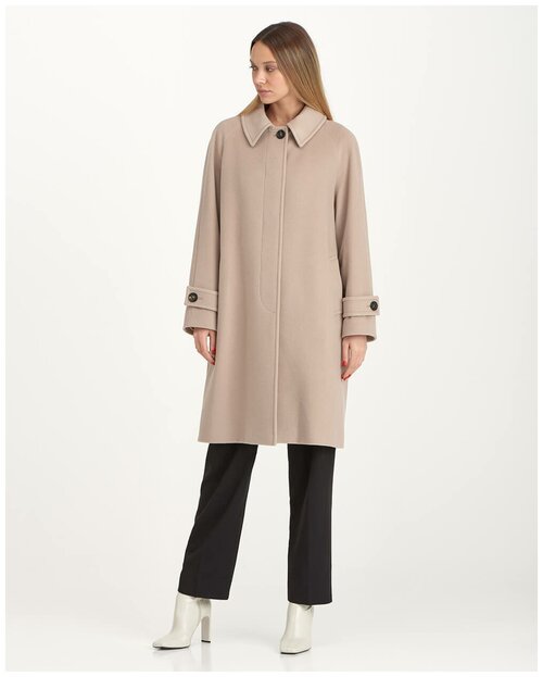 Пальто-реглан  CINZIA ROCCA зимнее, шерсть, силуэт свободный, удлиненное, размер 44, бежевый, коричневый