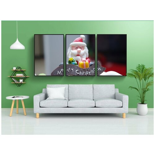 фото Набор модулных постеров для интерьера "санта клаус, торт, рождественский вечер" 60x90 см. в тубусе, без рамки lotsprints