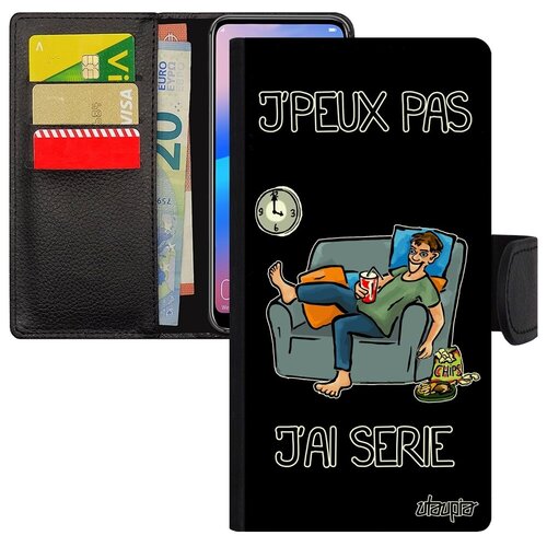 фото Защитный чехол книжка на телефон // samsung galaxy s7 edge // "не могу - у меня сериал!" серия крутой, utaupia, черный