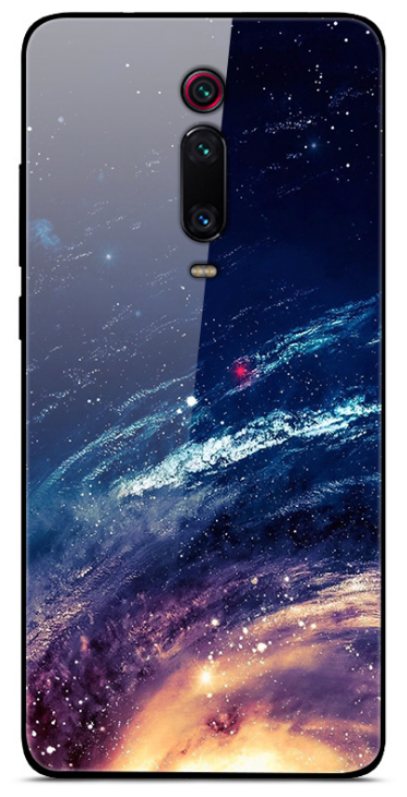 Чехол-бампер MyPads для Xiaomi Redmi K20 / Xiaomi Mi 9T с закаленным стеклом на заднюю крышку телефона тематика Вселенная