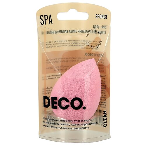 Спонж для очищения лица DECO. CLEAN каплевидный мягкий deco спонж из конняку deco clean каплевидный yellow