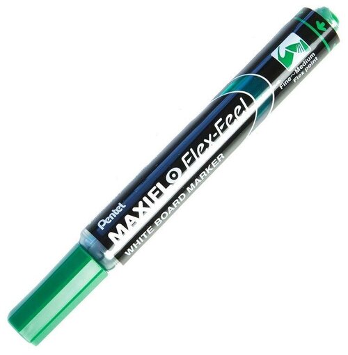 Маркер для досок Pentel Maxiflo Flex-Feel зеленый (толщина линии 1-5 мм) 839616