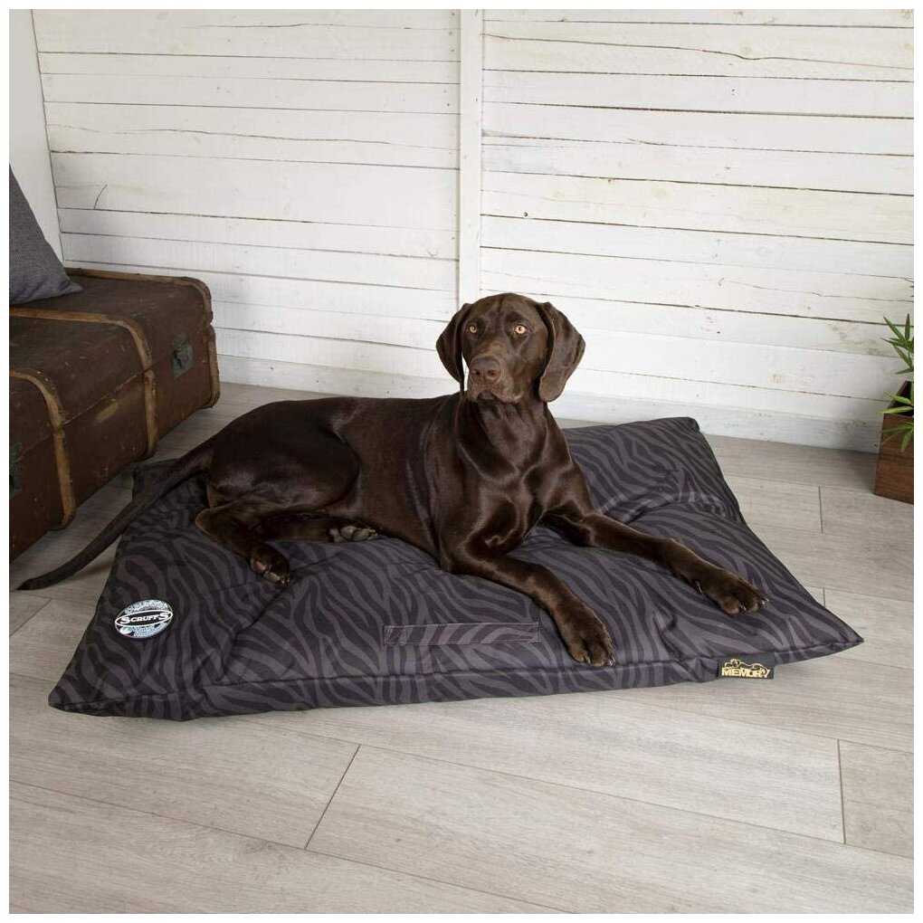 Лежанка-подушка для собак ортопедическая SCRUFFS "Expedition", черный/серый, 100х70см
