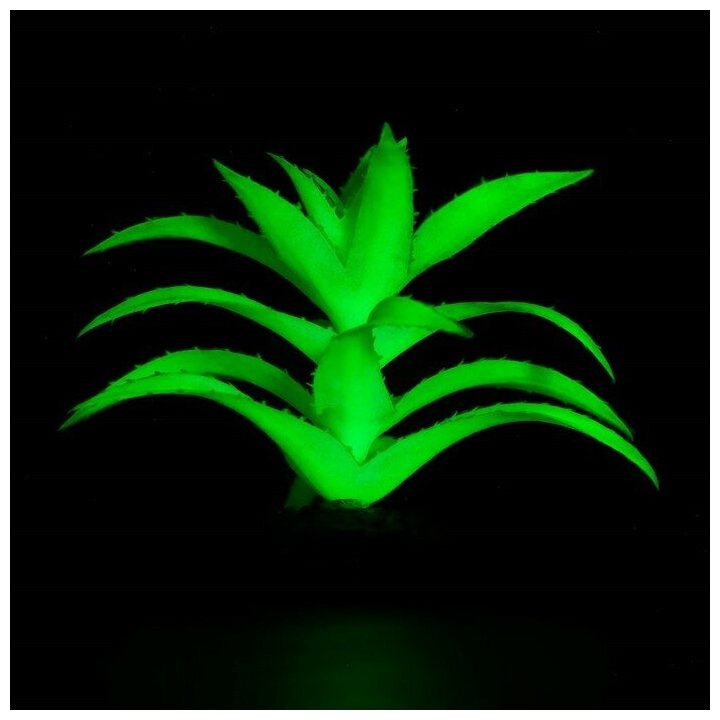 Пижон Аква Растение искусственное аквариумное, светящееся, 10 см, зелёное - фотография № 4