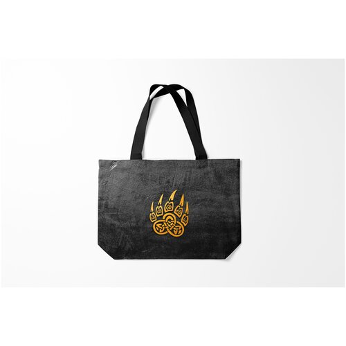 фото Сумка-шоппер / 46х35 см / патриотичные / славянская символика золотая медвежья лапа burnettie