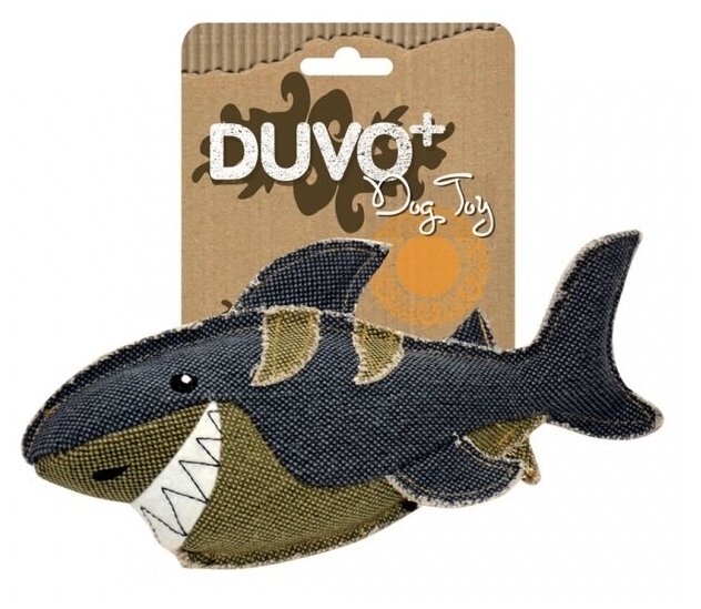 Игрушка для собак DUVO+ брезентовая "Веселая Акула", 21х12см (Бельгия)