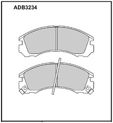 Дисковые тормозные колодки передние Allied Nippon ADB3234 для Citroen, Mitsubishi, Peugeot (4 шт.)