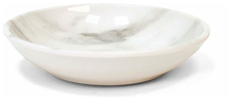 Миска для животных TARHONG "Carrara Marble", белый мрамор, 13х13х2.8см (180мл) - фотография № 4