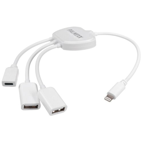 Переходник PALMEXX OTG Lightning-USB2.0 (2 порта) c подзарядкой