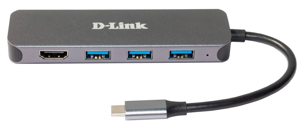 Разветвитель USB-C D-Link DUB-2333 (DUB-2333/A1A) серебристый