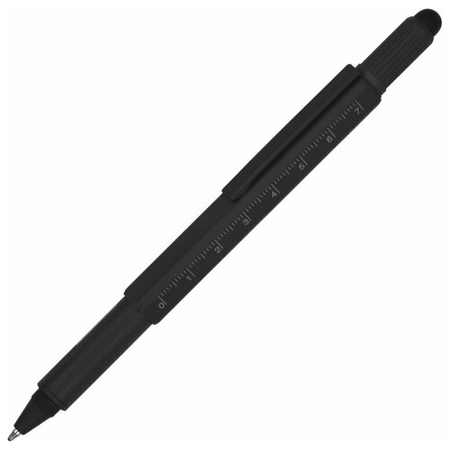 Ручка шариковая металлическая Tool, сочетающая стилус, отвертки, линейку, уровень, цвет черный терка четырехгранная высота 21 см эргономичная металлическая ручка