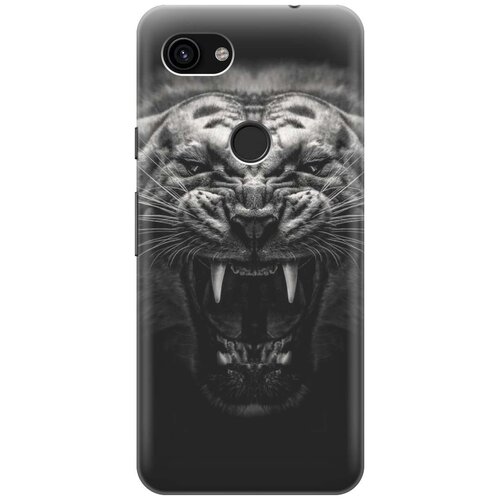 фото Силиконовый чехол на google pixel 3a / гугл пиксель 3а с принтом "оскал тигра" gosso