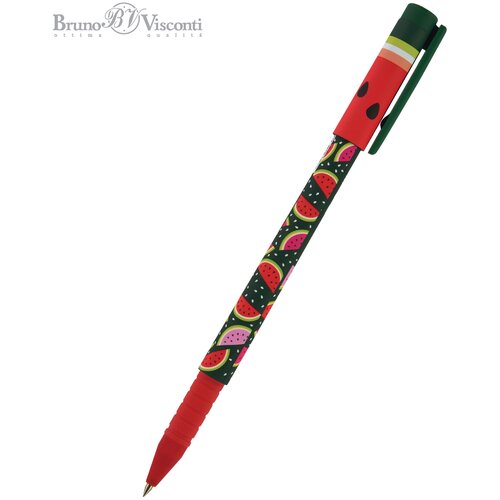 Ручка BrunoVisconti, шариковая, 0.5 мм, синяя, FunWrite «арбузы», Арт. 20-0212/02