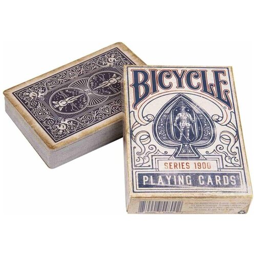 Игральные карты Bicycle 1900 Blue (краплёные) + в подарок система крапа