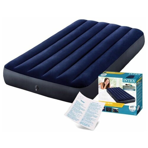 фото 64757 надувной матрас intex classic downy airbed fiber-tech 99 х 191 х 25 см.