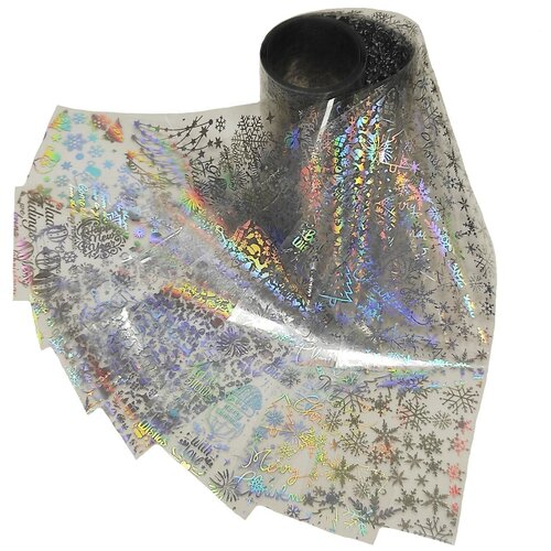 фото Набор голографической переводной фольги "новогодний 2" (9 шт.) de.lux