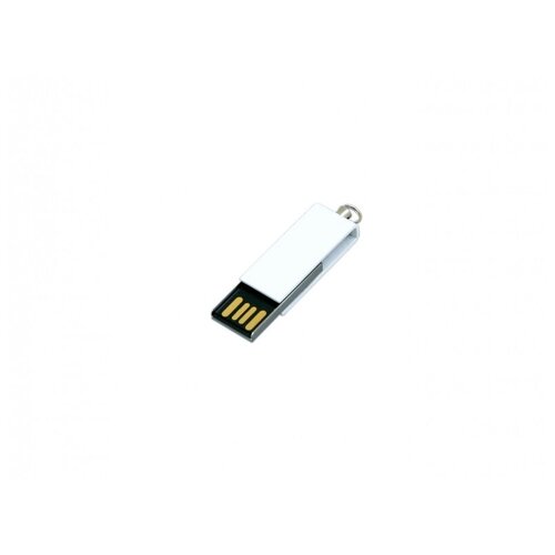 Металлическая флешка с мини чипом в цветном корпусе (64 Гб / GB USB 2.0 Белый/White minicolor1 Флэш корпус для usbsouvenir 520H)
