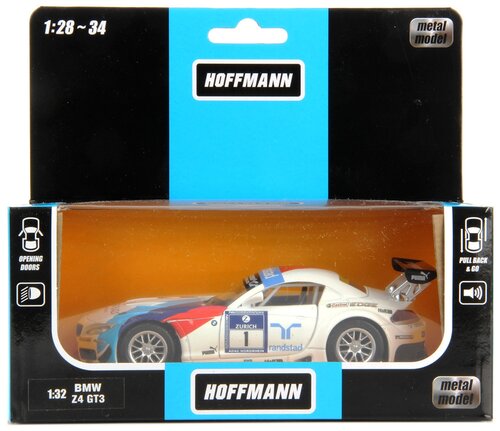 Гоночная машина Hoffmann BMW Z4 GT3 (102801) 1:32, 18 см, белый