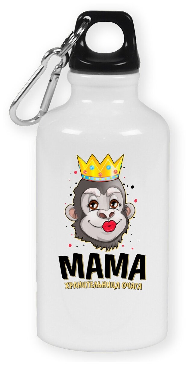Бутылка с карабином CoolPodarok "Прикол. Семья. Мама - хранительница очага. Обезьянка"