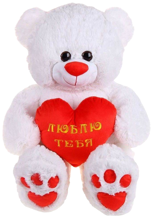 Мягкая игрушка СмолТойс Мишутка с сердцем, 65 см