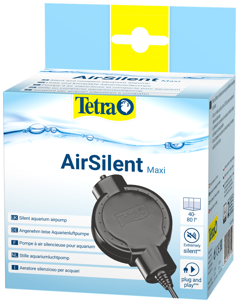Компрессор Tetra AirSilent Maxi для аквариума 40 - 80 л (42 л/ч, 1,8 Вт, 1 канал, нерегулируемый)