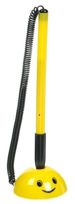 Ручка шариковая на самоклеящейся подставке Attomex Smile 0.5, сменный стержень, синие чернила, пластиковая пружина