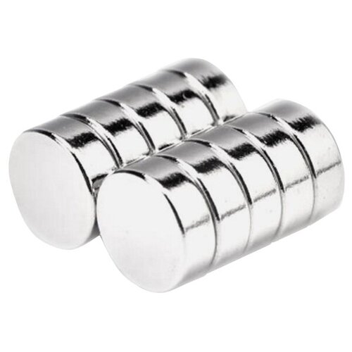 Магнит постоянный неодимовый NEW FORM круглый 8*2 мм, упаковка 10 шт