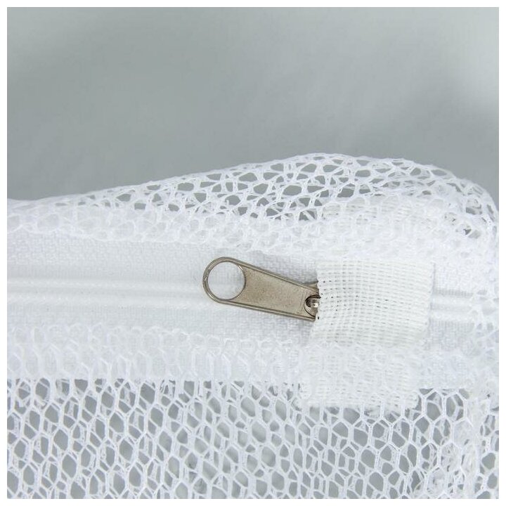 Мешок для стирки белья макси на молнии размер 47х90см цвет белый