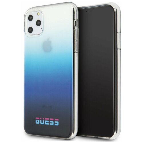 фото Пластиковый чехол-накладка для iphone 11 pro max guess california hard pc/tpu, синий (guhcn65dgcna)