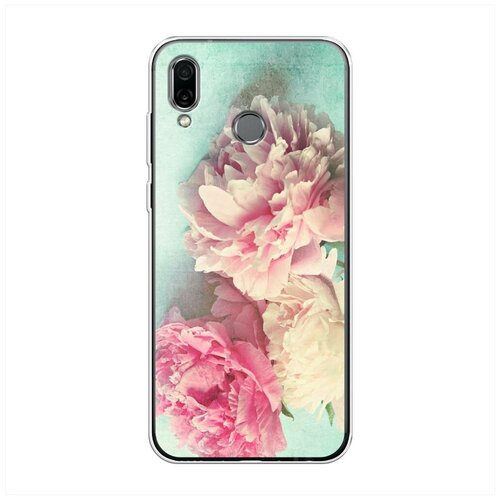 фото Силиконовый чехол "пионы new" на huawei honor play / хуавей хонор плэй case place
