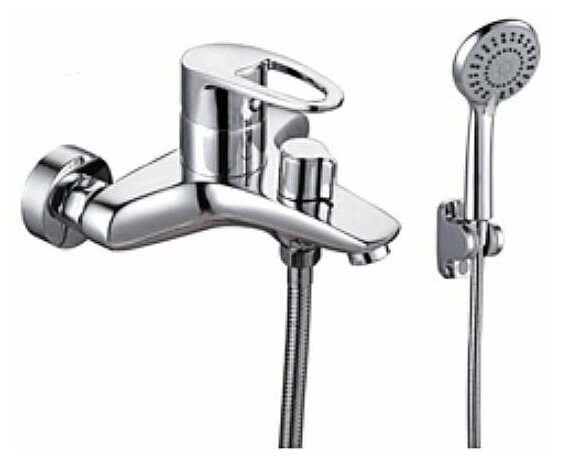 Смеситель для ванны и душа с душевой лейкой Vieir V194031 Хром