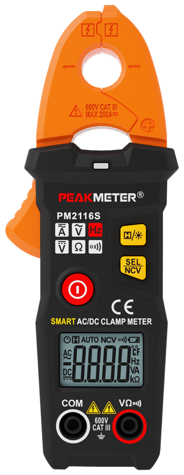 Токовые клещи PeakMeter PM2116S Smart мини AC/DC