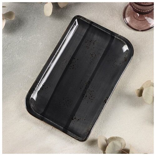 Блюдо прямоугольное Balance, 24×15 см, цвет чёрный