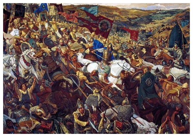 Репродукция на холсте Куликовская битва (Battle of Kulikov) Маторин Виктор 57см. x 40см.