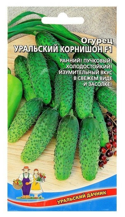 Семена Огурец "Уральский корнишон" F1 раннеспелый партенокарпический 10 шт.