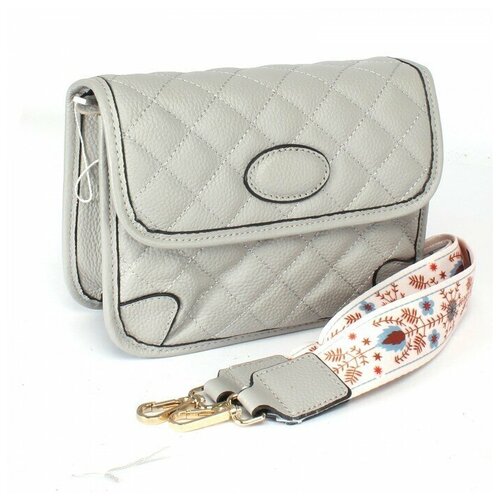 фото Сумка женская натуральная кожа opi-3099, 1отд, плечевой ремень, серый 238992 аделия