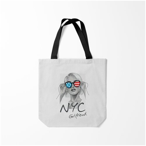 фото Сумка-шоппер / 40х40 см / туристические / сша nyc girlfriend burnettie