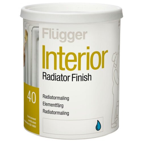 FLUGGER Interior Radiator Finish краска для радиаторов термостойкая, Белая (0,38л) RAL 9010