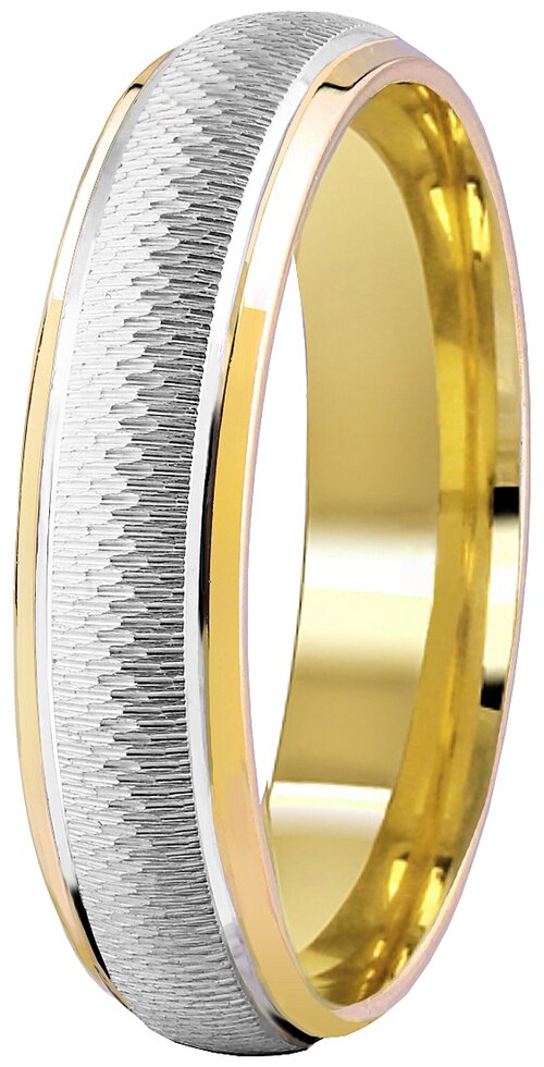 Кольцо обручальное Юверос, комбинированное золото, 585 проба, размер 21.5