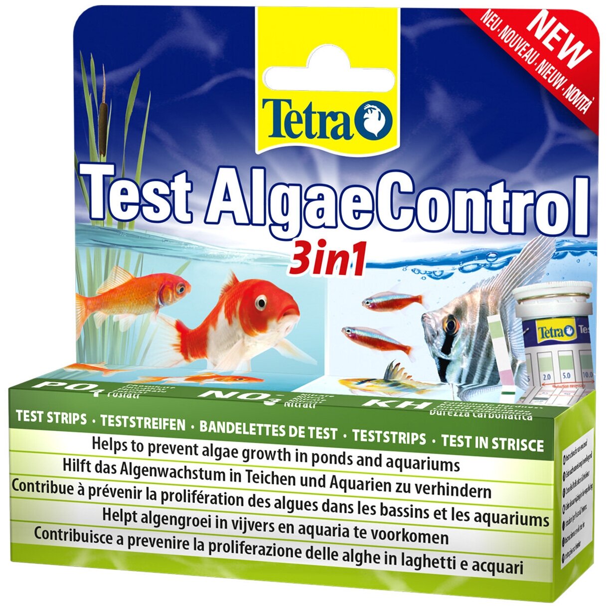 Тест TETRA Test AlgaeControl 3in1 полоски PO4/NO3/KH для пресной воды 25шт. - фотография № 1