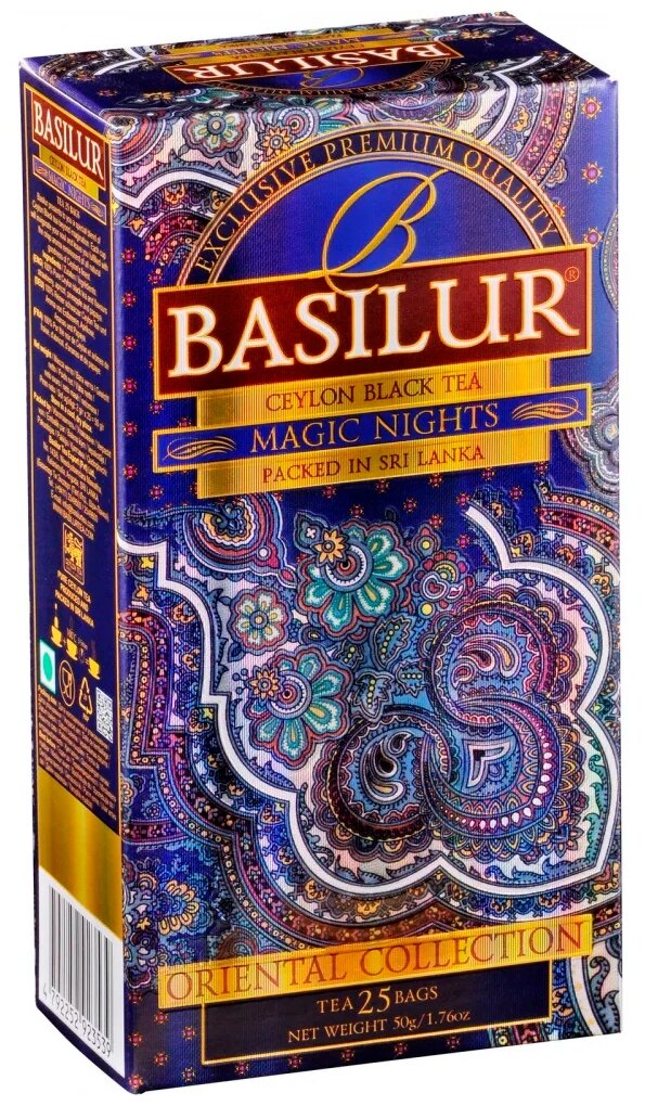 Чай черный Basilur Oriental collection Magic nights пакетированный, 25 пак.