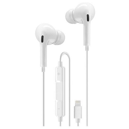 Наушники вкладыши с микрофоном GAL BH-1080 штекер Lightning мобильная гарнитура белые 47500₽