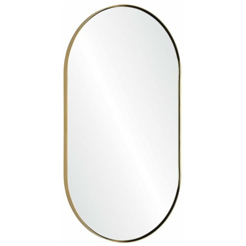 фото Настенное зеркало ifdecor капсульной формы в раме латунь 180х70