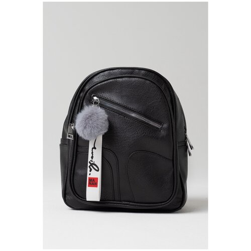 Рюкзак женский кожаный / Городской рюкзак для женщин из эко кожи / Повседневный, стильный, модный, молодежный рюкзак/ Портфель/ Черный