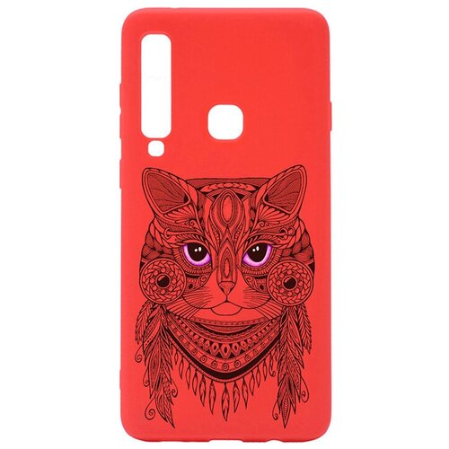 фото Чехол soft touch art grand cat для samsung galaxy a9 (2018) красный gosso