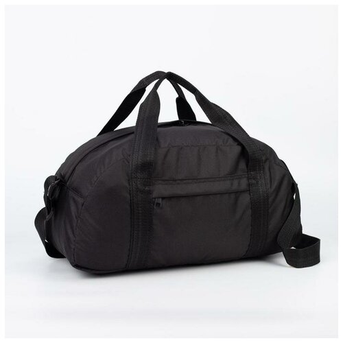 фото Сумка спортивная на молнии, без подкладки, наружный карман, цвет чёрный зфтс