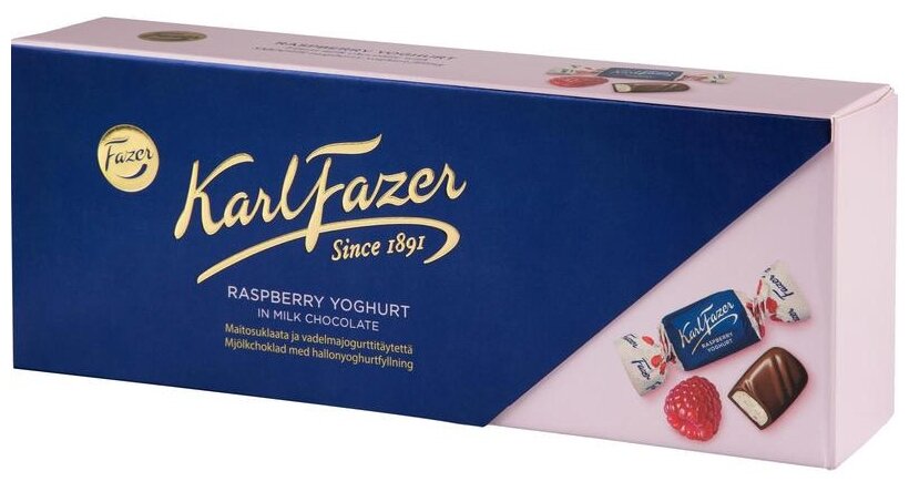 Конфеты Karl Fazer малиновый йогурт шоколадные 270 г (Из Финляндии) - фотография № 3