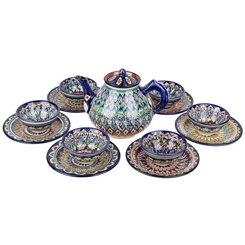 Сервиз узбекской посуды Риштан (13 предметов)