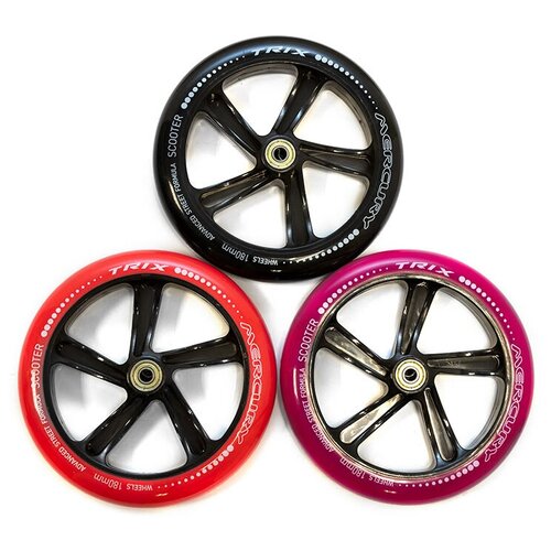 фото Колесо для самоката trix 180мм с подшипниками abec 7 пластик черное